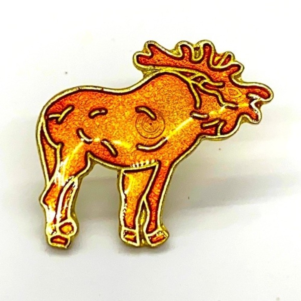 Vtg 80's Moose Vintage Lapel Pin outdoors animal lovers trucker hat vest hat pin